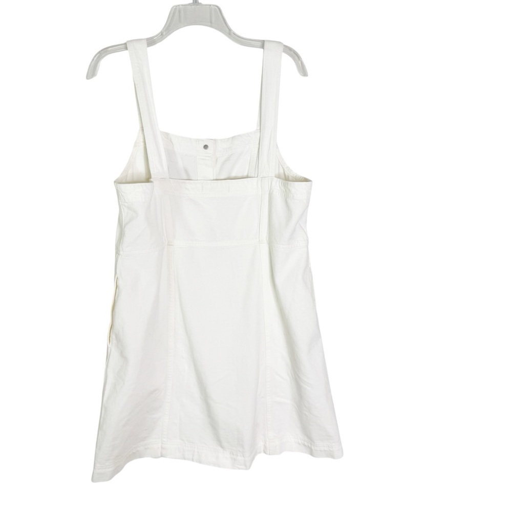 NWT Madewell Denim Square Neck Sleeveless Mini Dress in Tile White Size 14 - Picture 7 of 13